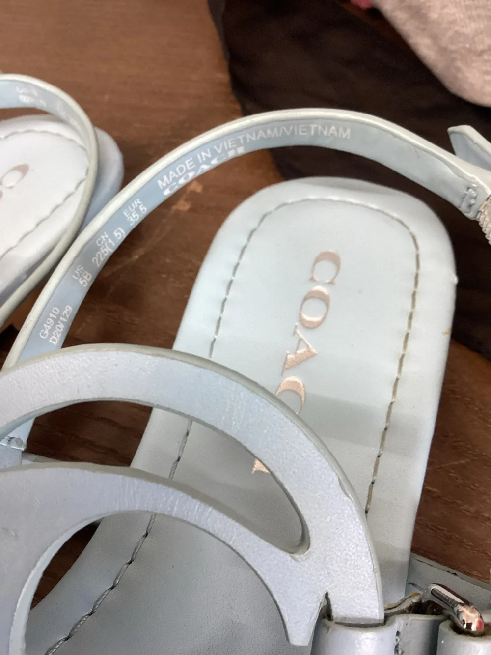 Coach Light Blue Jeri Thong Sandals